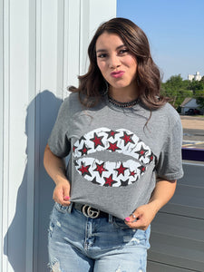 Star Lips Tee - Customizable Glitter