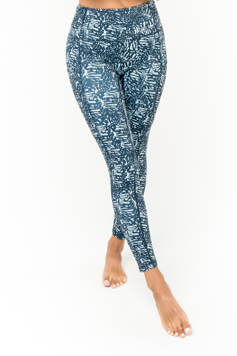 Leggings - Warrior (Prints) Navy Bloom Seeds