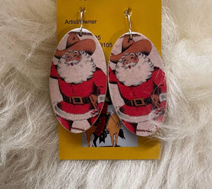 Handmade Vintage Santa earrings