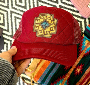 Navajo cross cap- cranberry