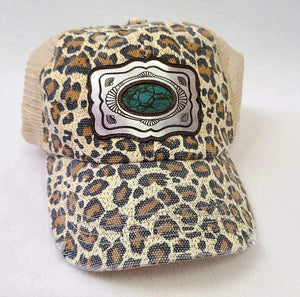 Leopard buckle cap